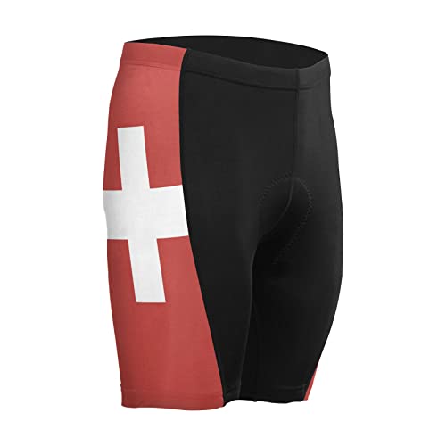 Switzerland Flag Men's Bike Shorts Padded Cycling Bicycle Biking Shorts Tight Multicolor