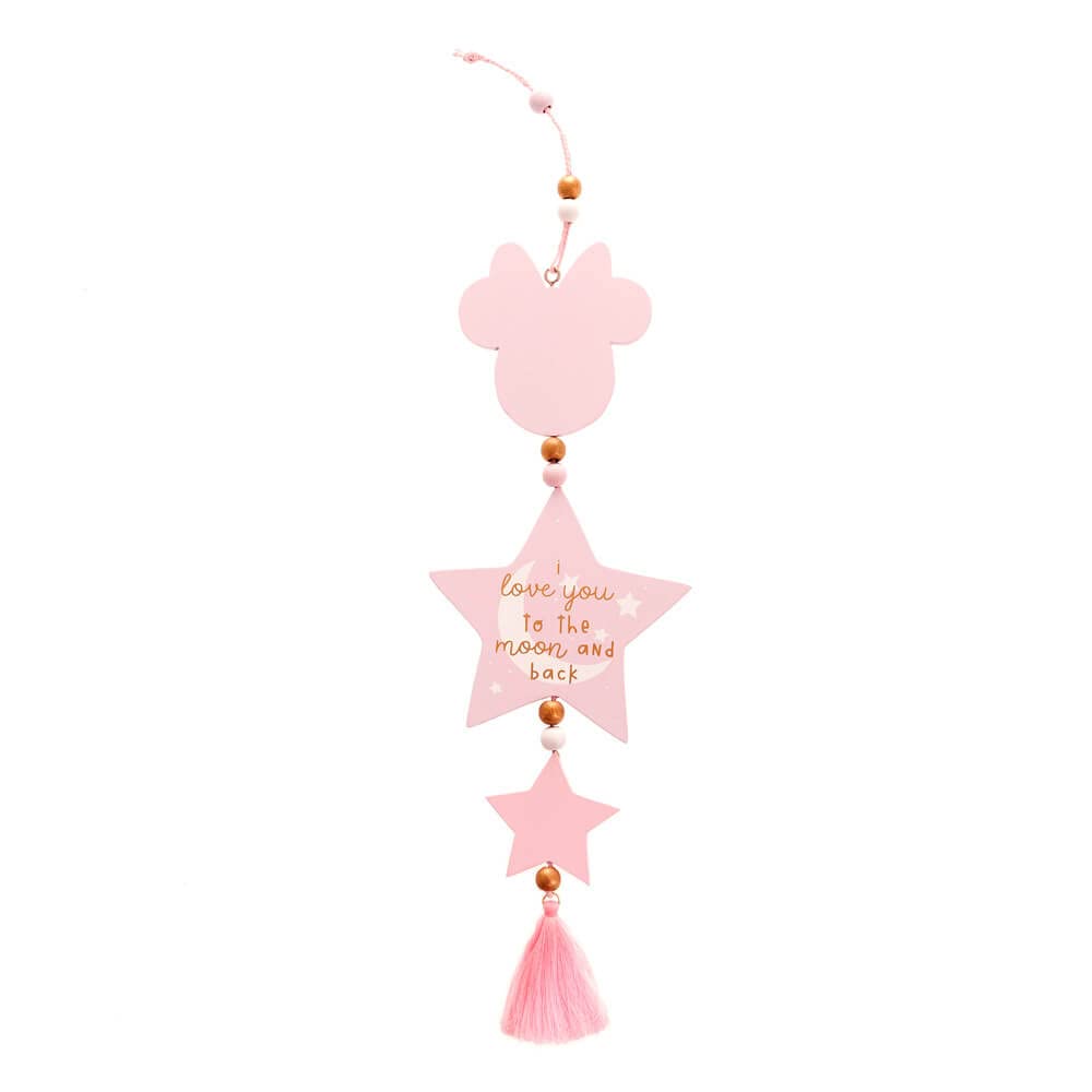 Widdop And Co Disney Baby Minnie Mouse Hanging Plaque - Love You To The Moon & Back