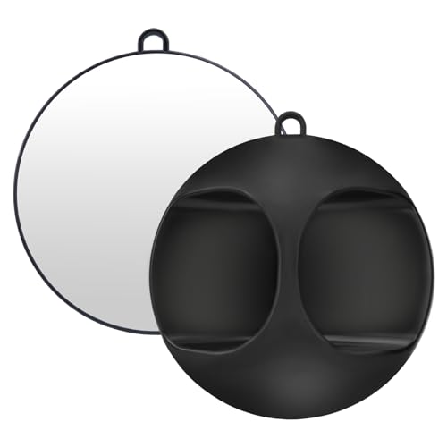 Espejo de Mano de Salón, Espejo de Peluquería Redondo, Hairdressing Salon Round Mirror, Espejo Barbero Ligero de Mano Redondo, Espejo de Mano Profesional para Peluquería, Barbería, Salón, Belleza