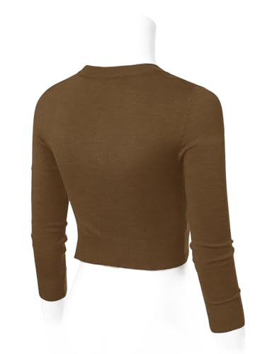Image of Allsense Women's Cropped Bolero Shrug Cardigan | 3 /4 Sleeve, Button Down, Lightweight Knit Sweater