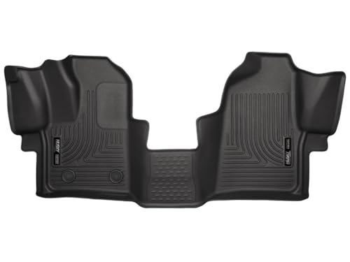 Husky Liners Weatherbeater Floor Mats | Fits 2015 - 2021 Ford Transit 150/250/350/350HD w/Carpet Flooring | Front Row, 2-pc Black - 18771