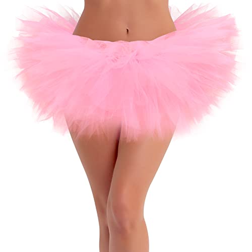 Pink Tutus for Women Adult Pink Tutus Adult Tutu Skirts for Women Womens Tutu Skirt Fairy Costume Tulle Skirt for Womens