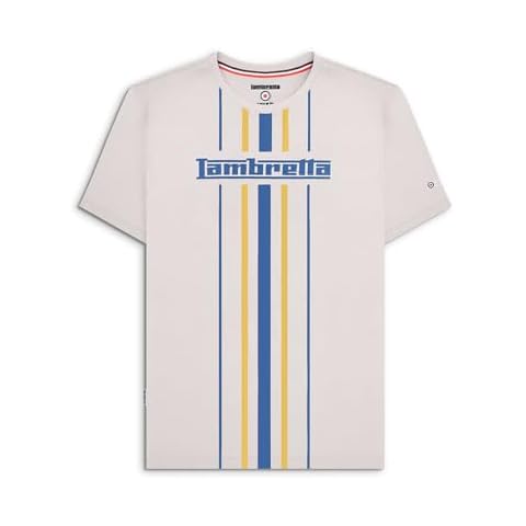 Lambretta Mens Retro Racing Stripe T-Shirt Cover