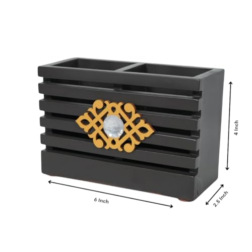 Image of Decorative Embossed Design Pencil and Pen Stand | Desk Organizer for Stationery Storage | Suitable for Office Desk, Study Table, Home and Workspace Use (Design 14)