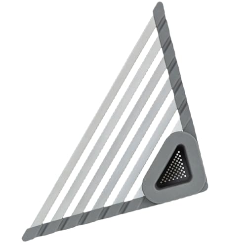 Generico Scaffale Angolare Scolapiatti Per Lavello Cucina - Scolapiatti Angolare Triangolare,Vassoio Scolapiatti Supporto Arrotolabile Risparmio Spazio Erogatore per Cucina Casa Fattoria Appartamento
