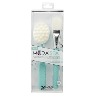 Moda Spa 2pc Facial Treatment & Cleansing Brush Kit Skincare Brush Set for Masks, Serums & Exfoliating Vegan & Cruelty-Free