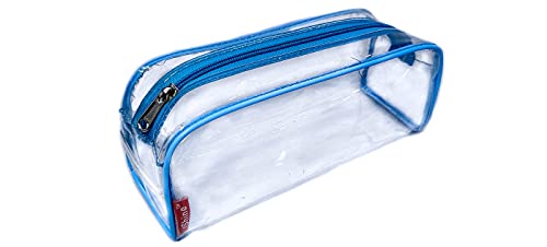 Image of iShine Multipurpose Travel Morning Zipper Pouch for Men and Women Transparent Medium (Pack of 1, Navy Blue)