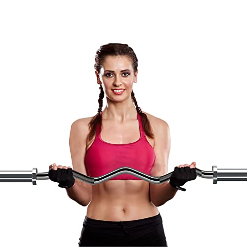 Elevens Olympic Barbell Training Curl Weight Bar 330LBS 700LBS 1000LBS 1500LBS CapacityChrome Workout Barbells Suitable for Home Gym Fitness Weightlifting Hip ThrustsSquats and Lunges(Black 330LBS?