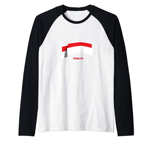 Flag Turkey Raglan Baseball Tee, Black