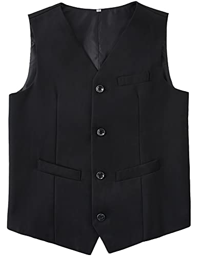 Gilet costume noir garçon 13-14 ans veston sans manche de cérémonie