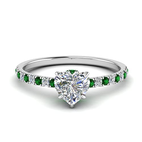 Image of Choose Your Gemstone Hidden Halo Petite Diamond CZ Ring Sterling Silver Heart Shape Halo Engagement Rings Everyday Jewelry Wedding Jewelry Handmade Gifts for Wife US Size 4 to 12