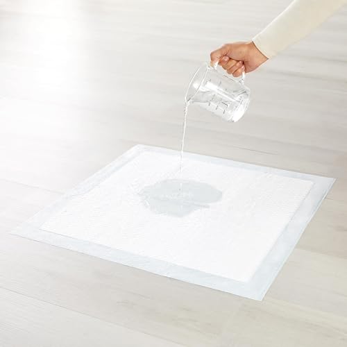 Amazon Basics Hunde-Pinkeltücher für das Töpfchentraining, auslaufsicher, parfümiert, 5-lagig, 56 x 56 cm, Normal (30Stück), Blau/Weiß