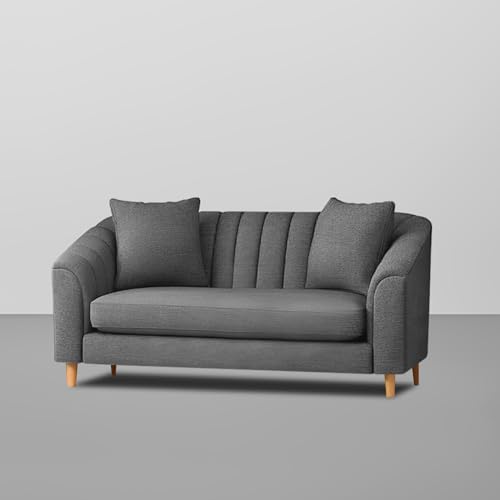 Image of Doraldo 2 Seater Sofa Set for Living Room (Dark Grey) Premium Fabric Sofa