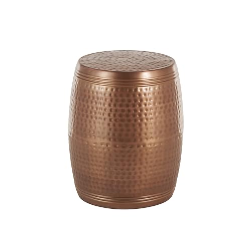 Image of Deco 79 Metal Stool, 19 by 14-Inch, Brown, (31332)