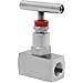 Yidubid 316 Stainless Steel Straight Needle Valve, 5 Sizes NPT Female Thread 6000PSI Industrial Hydraulic Flow Control Valve with 2 Port for Piping Needs, Water, Oil Silver, 1/2in