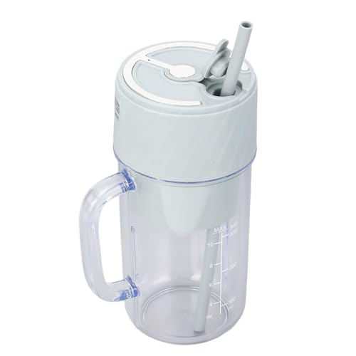 Electric Portable Blender with Straw, Multifunctional Efficient Rechargeable 10 Blades Shaker Bottle Travel Juicing Cup for Smoothies Sauces Juices Puree (Green)