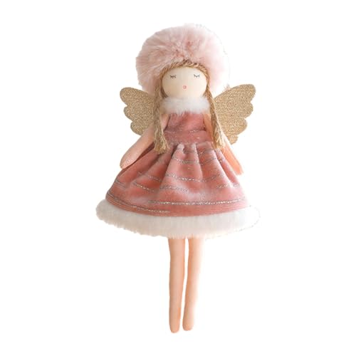 Muñeca de ángel de peluche de Navidad, adornos de ángel para Navidad, adornos navideños decorativos, adornos navideños, decoración de Navidad, muñeco de ángel para árbol de Navidad, balcón, Rosa