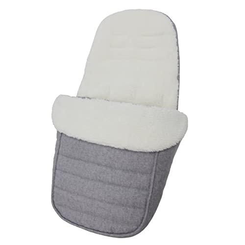 Cosytoes Footmuff, Fairy Baby Waterproof and Windproof, CosyToes Fleece Lined Universal Fitting for Pushchairs Strollers Prams Buggy (Grey/White Fleece)