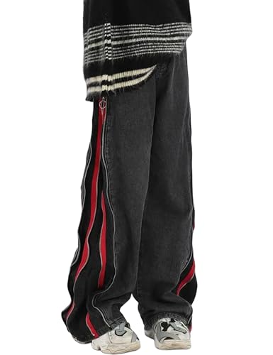 Baggy Jeans Y2k Men Hip Hop Aesthetic Demin Pants Straight Leg Gothic Cargo Jeans Streetwear