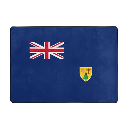 Tapis de luxe drapeau îles Turques et Caïques doux pour salon - 2