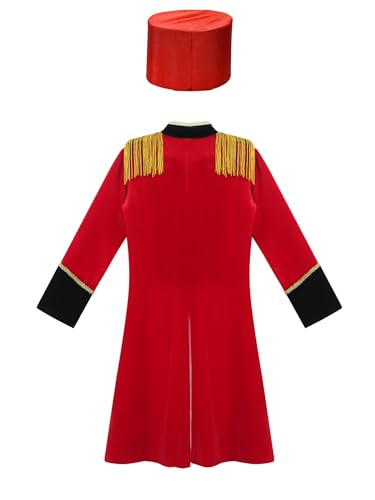 Kids Boys Circus Ringmaster Long Sleeves Tailcoat Jacket Coat with Hat for Party Performance4