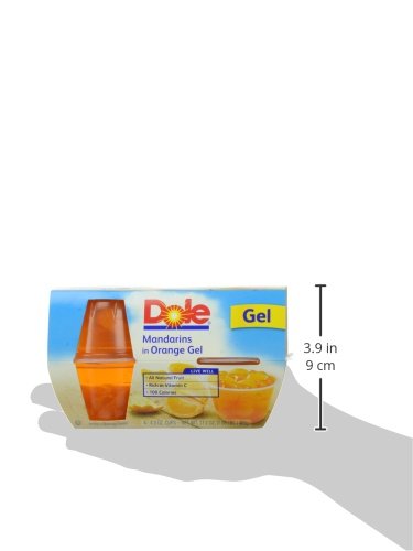 Dole Fruit Bowls Mandarin Oranges in Orange Flavored Gel, Back To School, Gluten Free Healthy Snack, 4.3oz, 4 Cups