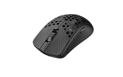 Image of Tenko ARBITER Akitsu Medium Carbon Fiber Gaming Mouse - Ultra-Light 40g, Wireless 8K Polling, 30K DPI, PIXART 3950 Sensor, 60Hr Battery, LCD Receiver Display - Black