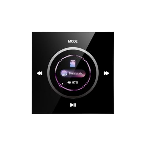 Yzzthumss Panel de Control de Audio Bluetooth de Pared con 86 Altavoces de Techo para de Música Ambiental Doméstico, Color Negro.