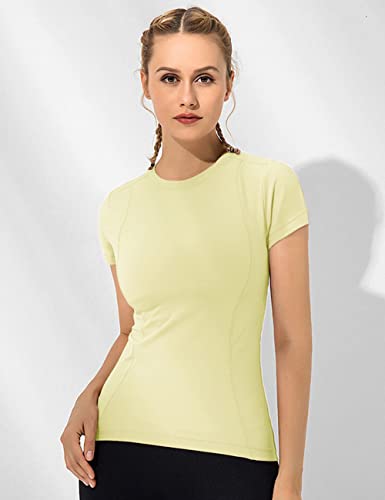 Image of Loovoo Women Workout Shirts, 1 /2 /3 Pack Short Sleeve Compression Tee | Tight Fit Gym Basic Tops, Athletic Quick Dry Crew Neck 4-Way Stretch, Flat Seams Ideal for Yoga, Gym, Running and Daily Wear