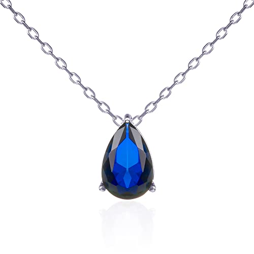 Collier fin en argent 925 namana anti-allergie avec pierre en goutte pour peau sensible