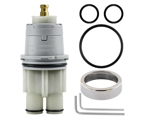Image of RP46074 Compatible with Delta 13 /14 Series Bath Tub Shower Faucet Single Handle Universal MultiChoice Rough-in Valve Monitor Cartridge Repair Assembly Plumbing Parts with RP22734 Bonnet Nut