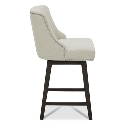 CHITA-Counter-Height-Swivel-Barstools-FSC-Certified-26-H-Seat-Height-Upholstered-Bar-Stools-Set-of-2-Performance-Fabric-in-Linen CHITA Counter Height Swivel Barstools FSC Certified 26 H Seat Height Upholstered Bar Stools Set of 2 Performance Fabric in Linen