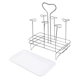 Anneome 1Satz Küchen Wasserbecher Abtropfgestell Silberner Becher Organizer mit Kreativem Design für Zuhause Bar und Restaurant Platzsparend und Belüftet für Optimale