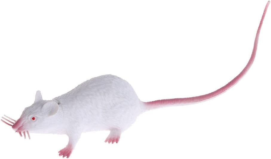 Jowxsx White Fake Mouse Prank Trick Tools, Mouse Lifelike Rubber Gag and Practical Joke Tools