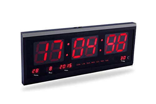 Orologio Digitale Da Parete PiKaPiKaP - Display LED RGB 3 Pollici, Telecomando, Allarme E Snooze - Foto 3