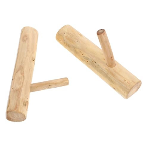 DECORNIJIA 2 piezas Gancho de Pared de Madera Natural Rama de Adhesivas Perchero para Abrigos Sombreros y Llaves Decoración Rústica para Baño y Hogar