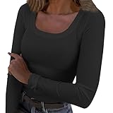 Prime my+orders 2024 Nantdog Going Out Shirts for Women Spring Tops Trendy 2024 Crewneck Long Sleeve Vacation Sexy Elastic Weatern Y2k Blouse Lightning+Deals Lightning+Deals Of Today Clearance