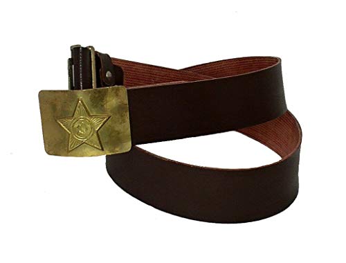 Soviet Military Army Soldier Belt & Brass Buckle USSR Hammer and Sickle in the Star. Made in USSR (Size 2 M-L)