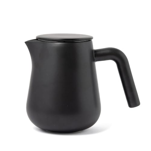 Carl Henkel ARCA X-Tract Kaffeekanne Porzellan mit Filter 0,8l | Coffee Maker für 4-5 Tassen | Kaffeebereiter mit Kaffeefilter Edelstahl, der warm hält | Kaffeezubereiter | Cold Brew Coffee Maker