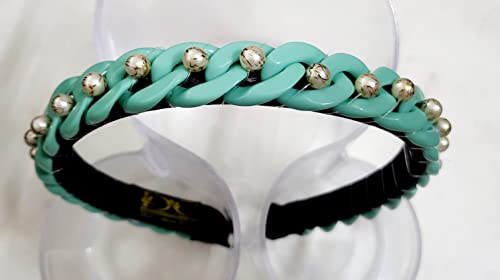 Image of Sea Green Chain Stones Hairbands from Our Embellished Collection Useful for Girls & Women (Pack of 1)