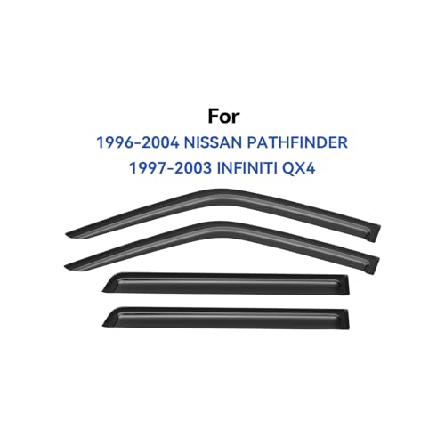 Image of Window Visors Rain Guards for 1996-2004 Nissan Pathfinder, Out-Channel Window Vent Wind Deflectors Visors Shades for 1997-2003 Infiniti QX4