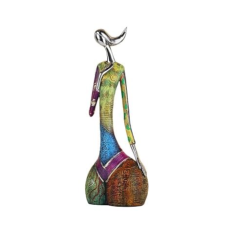 suruim Colorful Abstract Women Figurines Sculptures Home Decor for Shelves Yoga Pose Art Statue Modern Home Decoration Living Room Zen Decor Tables Ornaments (B) Cover