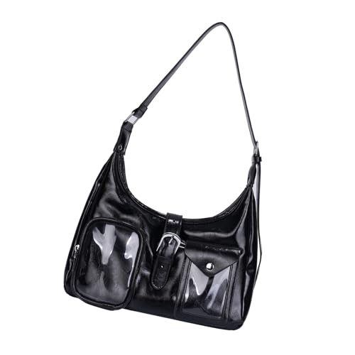 Bolso de mano de moda tipo Itabag con ventana transparente e insertos 1