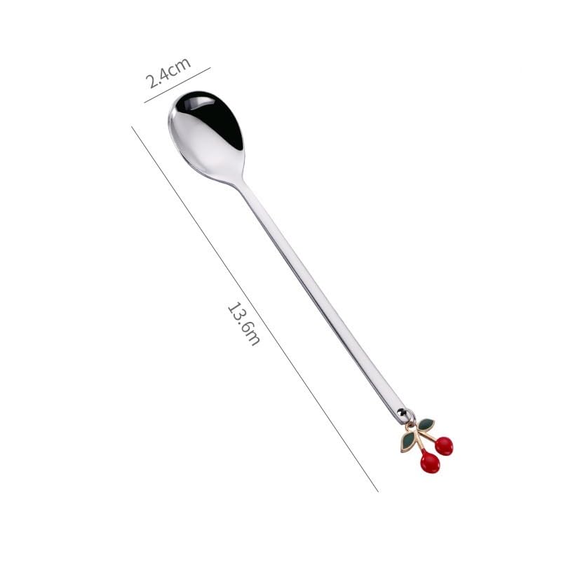 ONUIFIKE Silverware Set, 4/16/24/32/40/48pcs Creative Fruit Hanging Spoon 304 Stainless Steel Coffee Spoon Tableware Set, Home Cutlery Flatware Set(Gold,8Set-32Pcs)