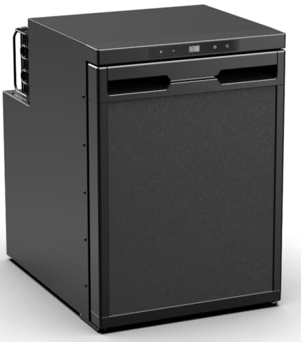 44L 12v Compressor Fridge Freezer for Campervan Caravan Motorhome Boat Van Conversion Portable Dual Zone Mini Refrigerator Black Low Noise 12/240 volt