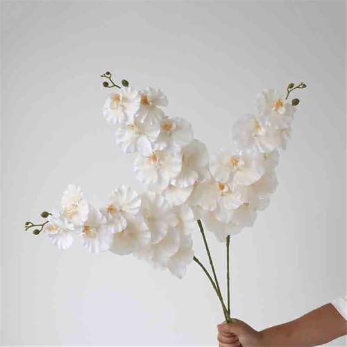 Fleurs décoratives de maison : fausses fleurs blanches en vase - 5