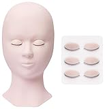 2.APLICAR A: La cabeza de maniquí es adecuada principalmente para la práctica de extensiones de pestañas, también para entrenamiento de maquillaje y pintura facial, conveniente y reutilizable.