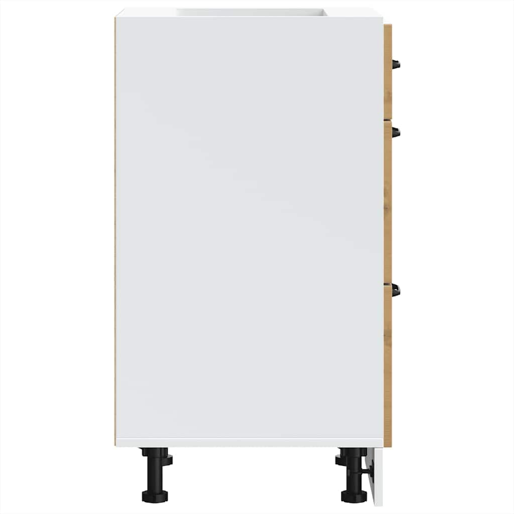 Küchenunterschrank Kalmar, Artisan-Eiche Holzwerkstoff, 40x46x81,5 cm, mit verstellbaren Füßen, ideal für Küche, Lagerung und Speisekammer