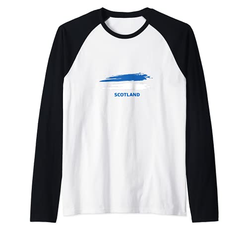 Flag Scotland Raglan Baseball Tee, Black