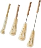 Extra Long 60 CM Cleaning Brush With Strong Flexible Nylon Bristles And Wood Stainless Grip For Deep Jar Bottle Barrel Tank Interior Cleaning Home Kitchen Utility Tool